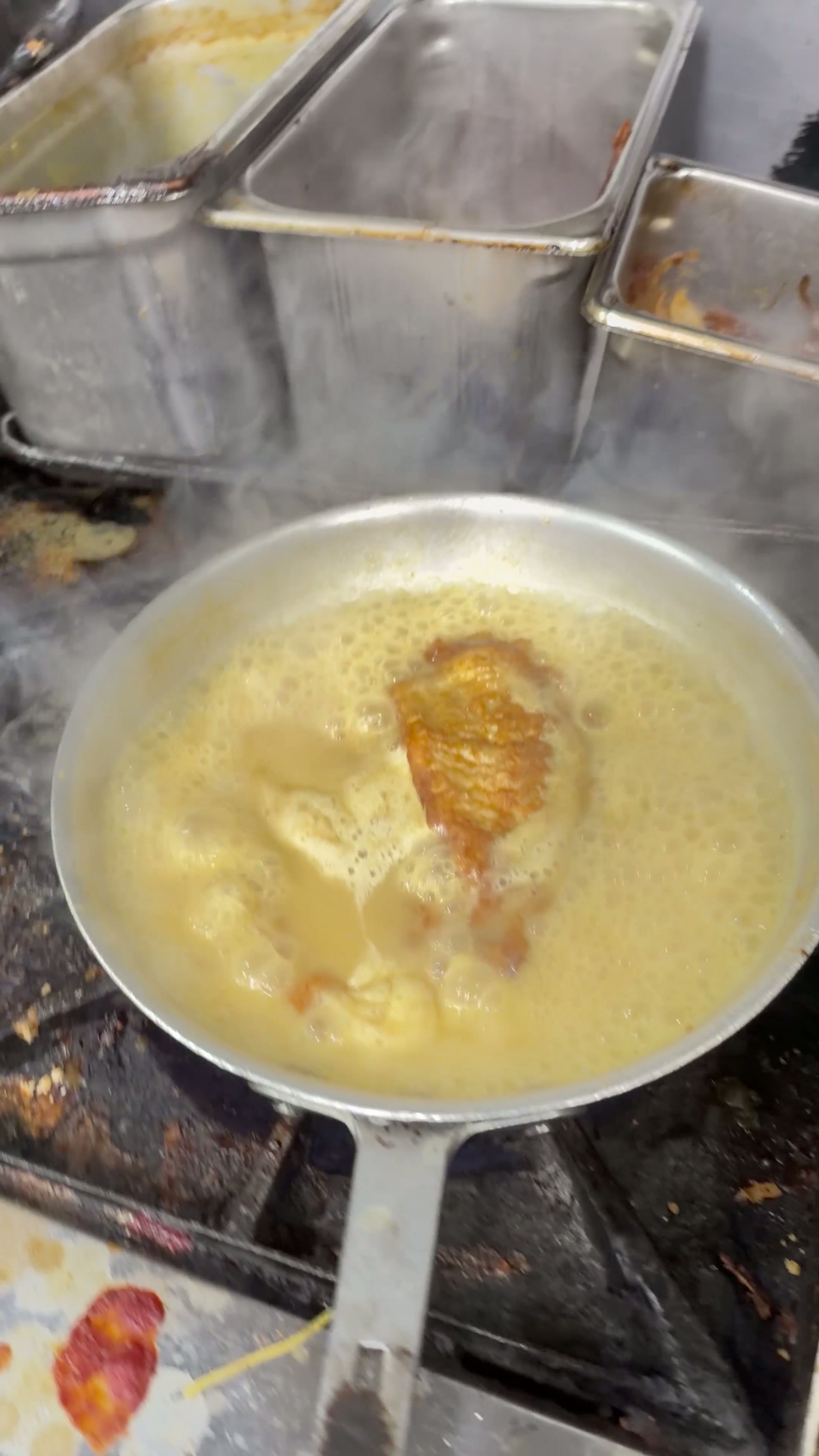 A dish cooking in the Pub 235 kitchen